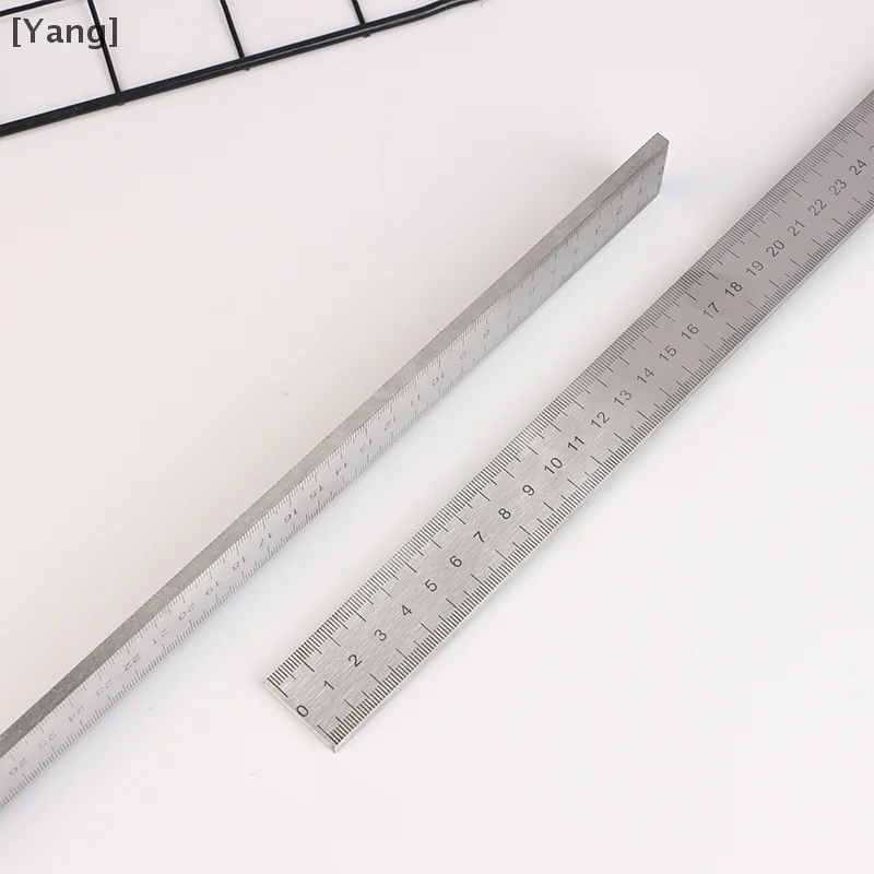 Dual Scale Stainless Steel Ruler Durable Thickened Quenched Steel With Random Lanyard Style Ideal For Drawing & Measuring