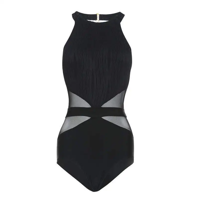 New Women's One-Piece Swimsuit Sexy Triangle Cups Tummy Covering Slimming