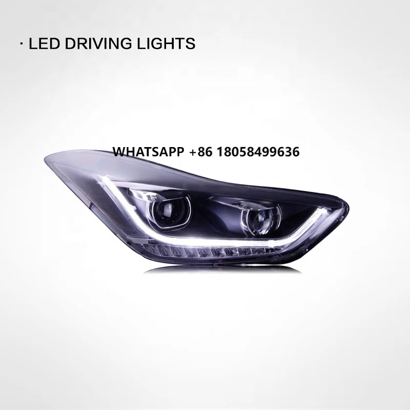 

Lamp Suitable for 2012-2016 yundai Elantra Headlight Assembly Modification LED Running Water Turn Signal Running Front Light