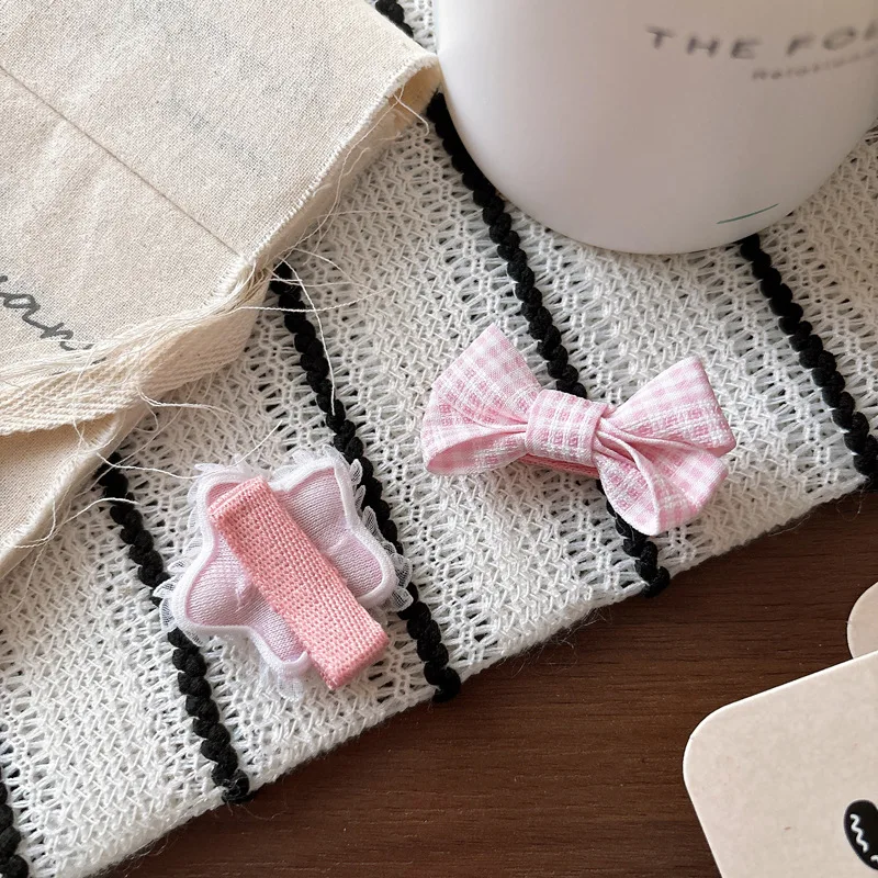 

Korean Sweet Kids Clips Pink Bow Rabbit Decoration Girl Side Hair Clip Fashion Hair Accessories Headwear
