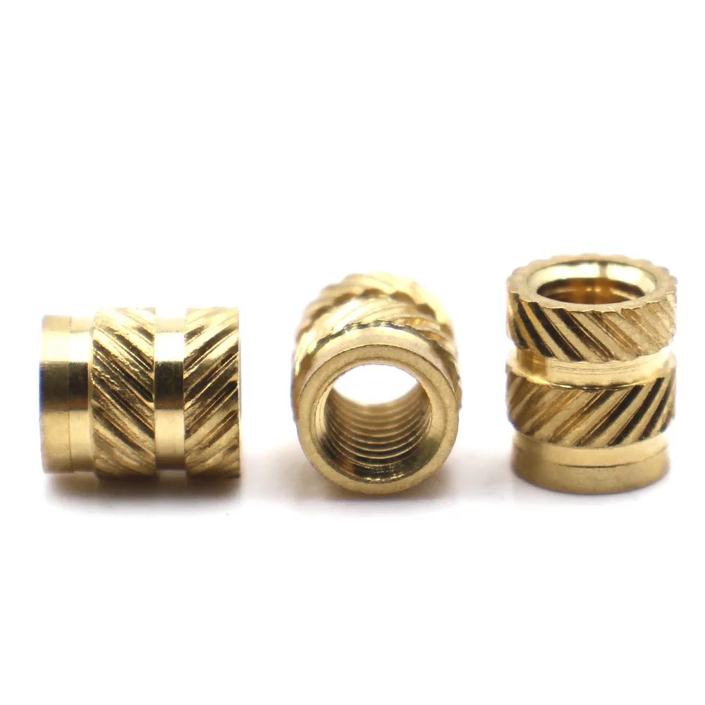 10-30pcs Through Hole Brass Knurled Insert Nuts Hot Melt Embedded Copper Inserts M2 M2.5 M3 M4 M5 M6 M8