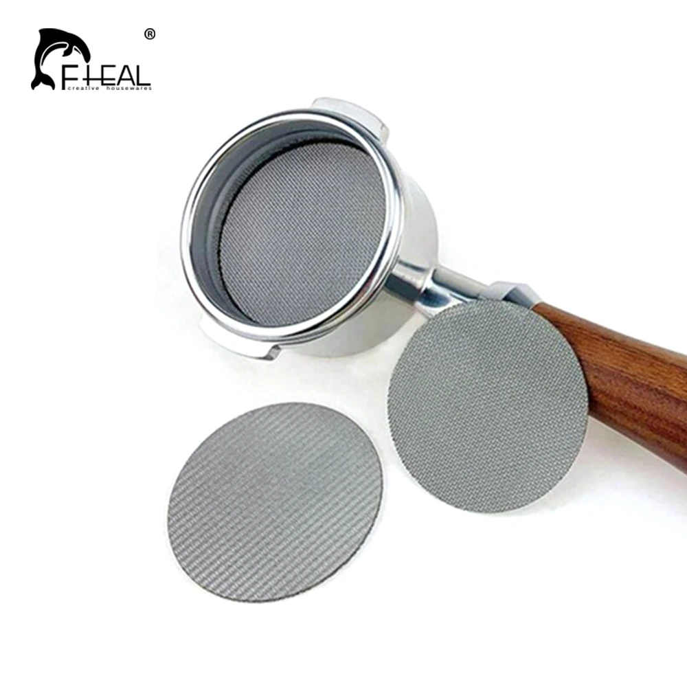 FHEAL 51/53.5/58.5mm Coffee Filter Screen Ultra Thin 150um Heat Resistant Mesh Reusable Portafilter Barista Espresso Puck Screen