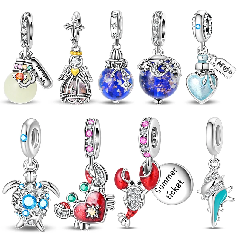 

Original 2025 New in Luminous Pendants Charm Beads Fits Bracelets Bangle Necklace For Women Luxury DIY Jewelry Fine Gifts Hot