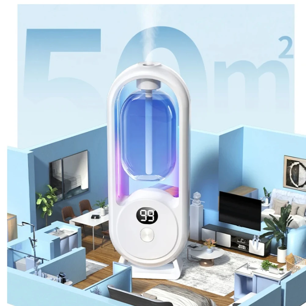 A45F-wandgemonteerde etherische olie-diffuser Oplaadbare getimede spray Aromatherapie-luchtbevochtiger Luchtverfrisser met digitaal display