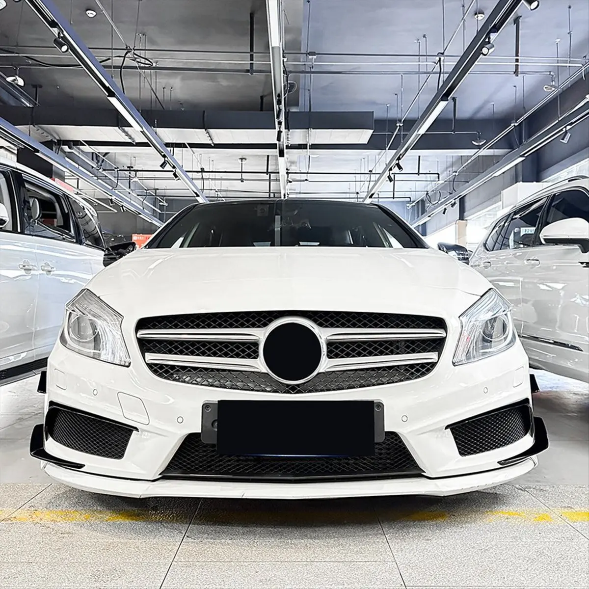Super Sale Front Bumper Lip Splitter Spoiler Fog Lamp Side Spoiler Cover Trim for Mercedes-Benz A Class W176 AMG 2013-2015 B