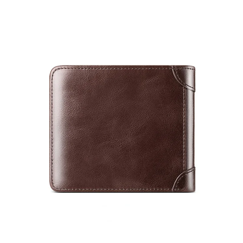 Genuine Leather Mens Wallet Brand Luxury RFID Fold Short Slim Coin Purse Business Credit Card Holder for Men N886