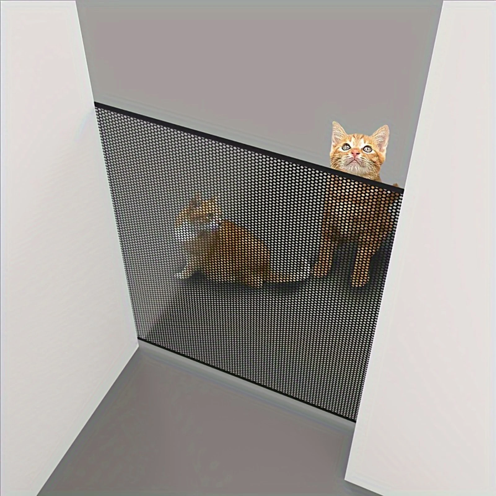 

Retractable Indoor Pet Safety Gate Wide Mesh Fence for Dogs & kitten Mounting Accessories Included for Doors & Hallways
