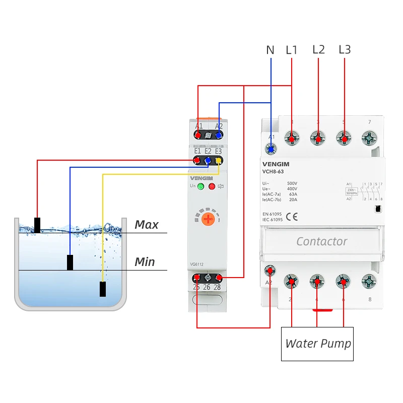 Liquid Level Control Relay Water Level Monitoring Relay 220V Automatic Water Pump Controller Switch with Stainless Sensor