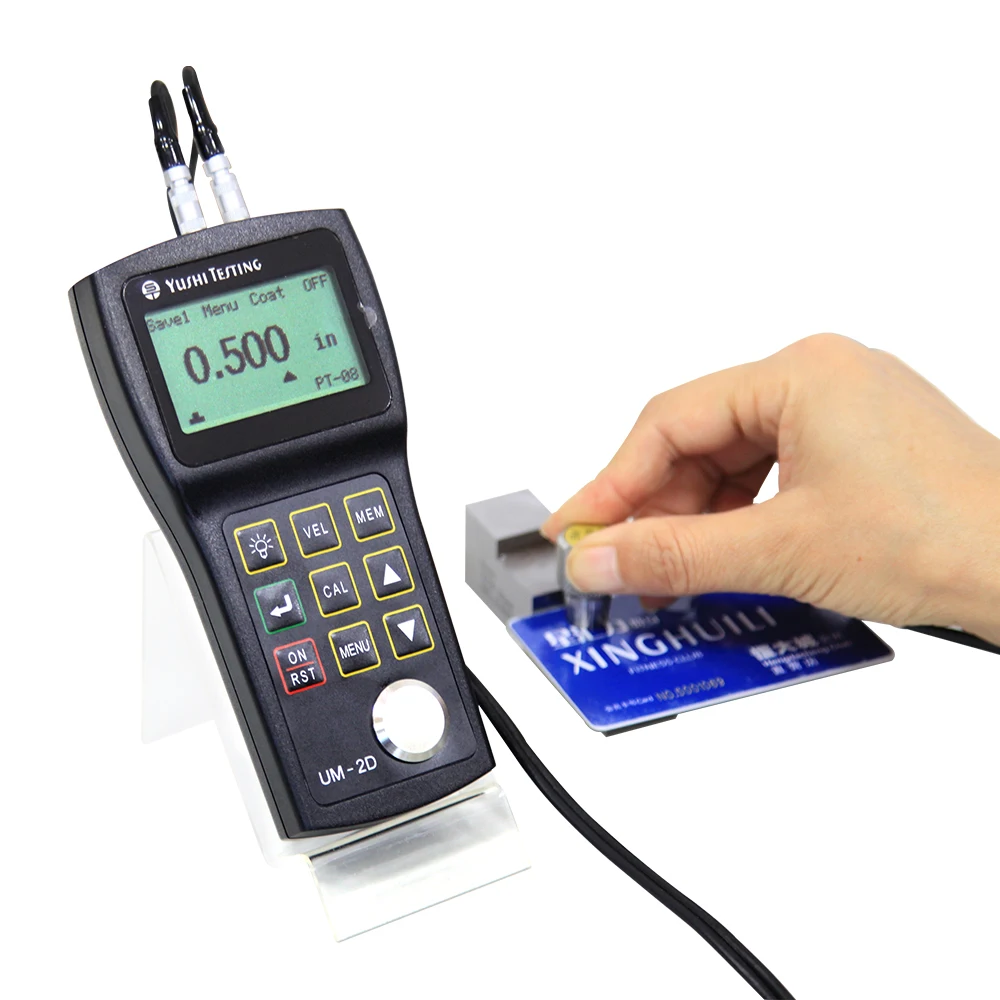 

High Accuracy Lcd Backlight Portable Metal Steel Ultrasonic Thickness Gauge Yushi Um2d with Coating Mode
