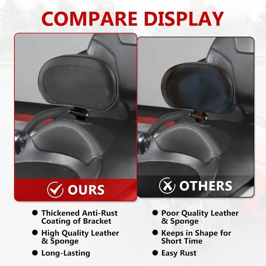 مسند ظهر مبطن للسائق قابل للتعديل مع مسند خلفي للراكب الأمامي وحقيبة تخزين لـ Can Am Spyder RT RTS RT Limited 20102019 Enh