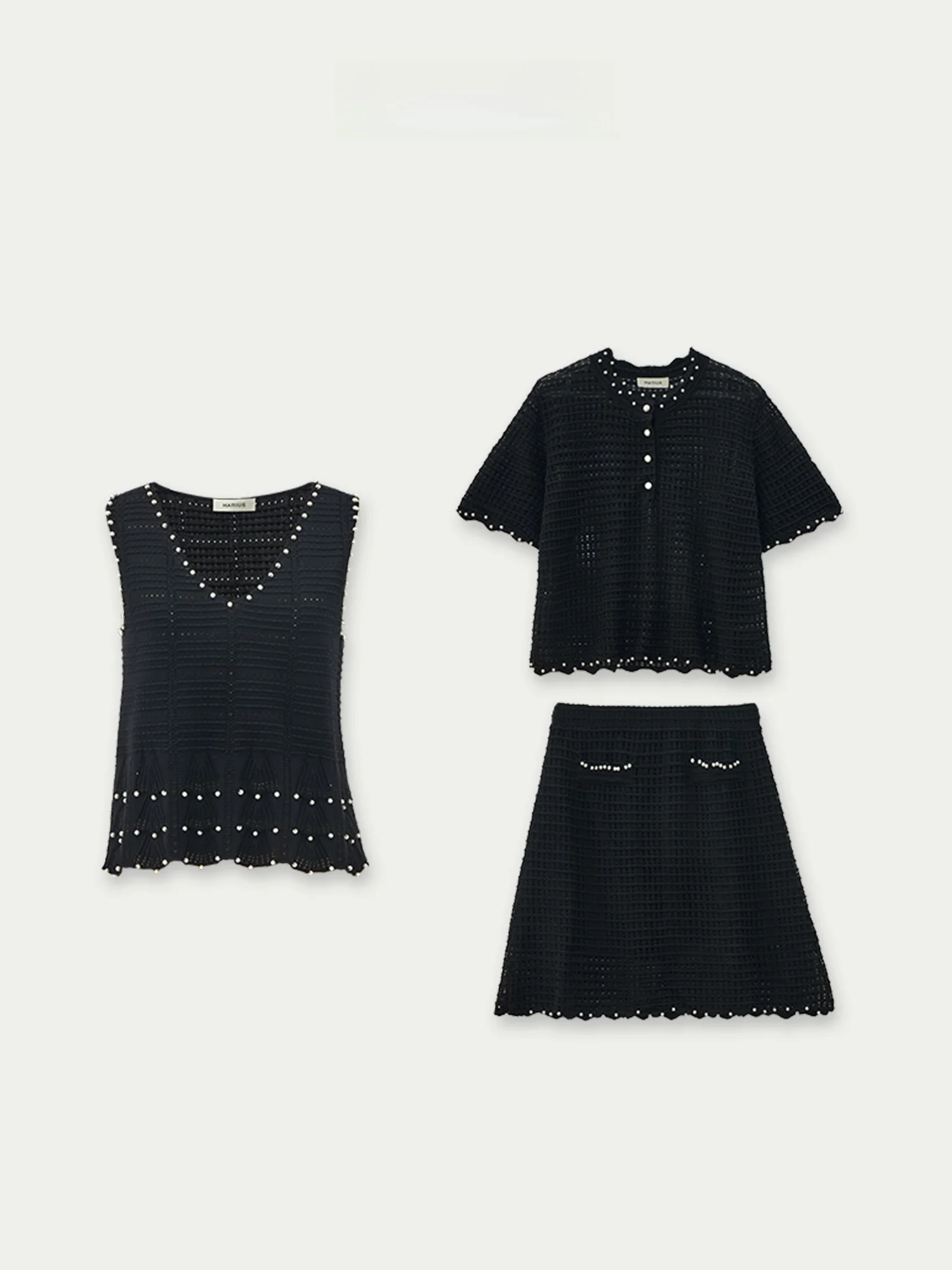 

MARIUS Comfortable Breathable Knitted Short Sleeve Vest Hollow out Elegant Design Summer Casual Women's Fashion Top