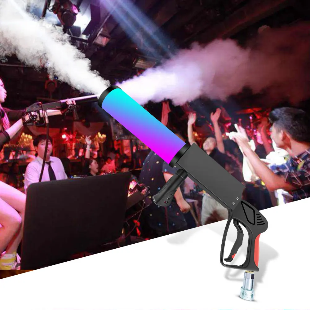 Handheld Carbon Dioxide Gas Column Gun 3M Pipe Led Rgb Co2 Gun Jet Fog Machine Stage Effect Somke Gun For Dj Disco Party Club