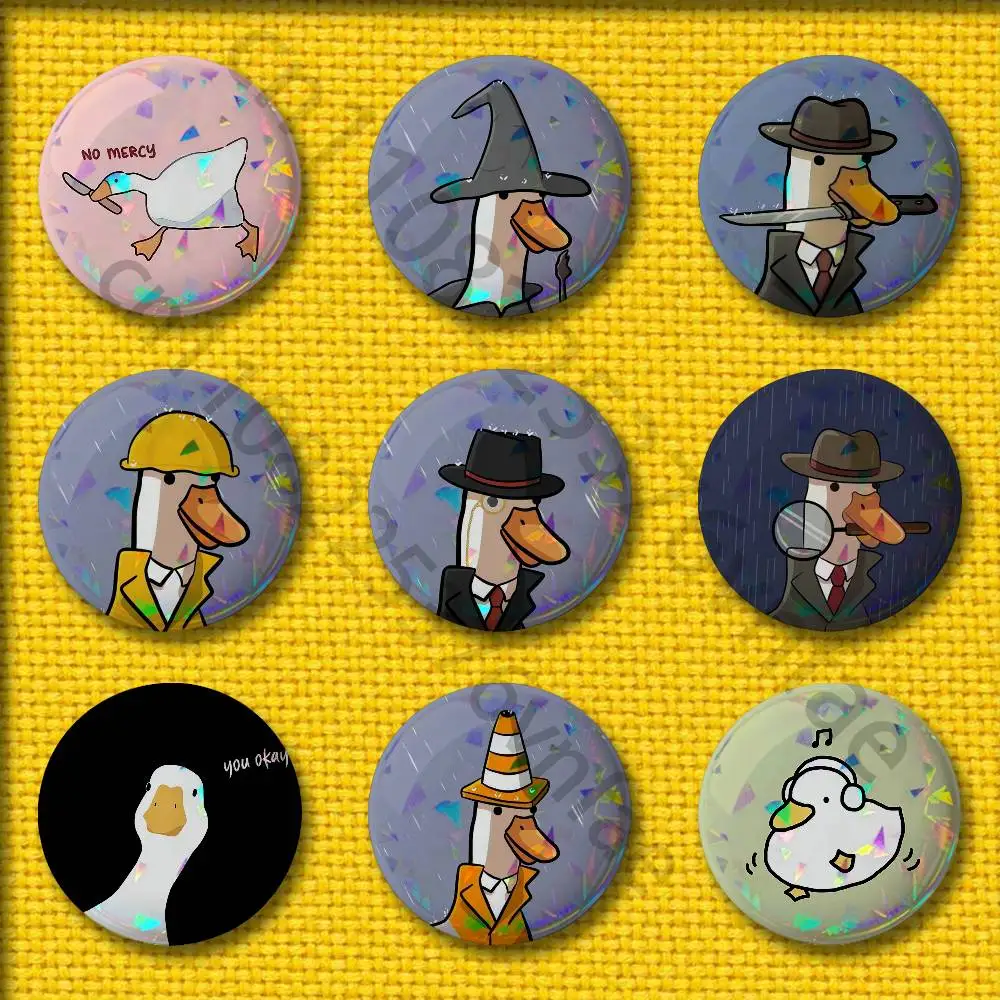 

Cartoon Goose Duck Cute Badges 75mm 25mm 44mm 32mm 58mm Round Pin Brooch Souvenir Clothes Cosplay Gift Accessories