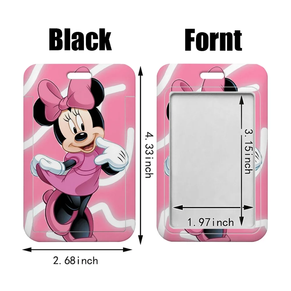 Disney Minnie Mouse  Bus Case accessories holder keychain lanyard Cartoon Series Embossed Subway Student Card Holder view 2