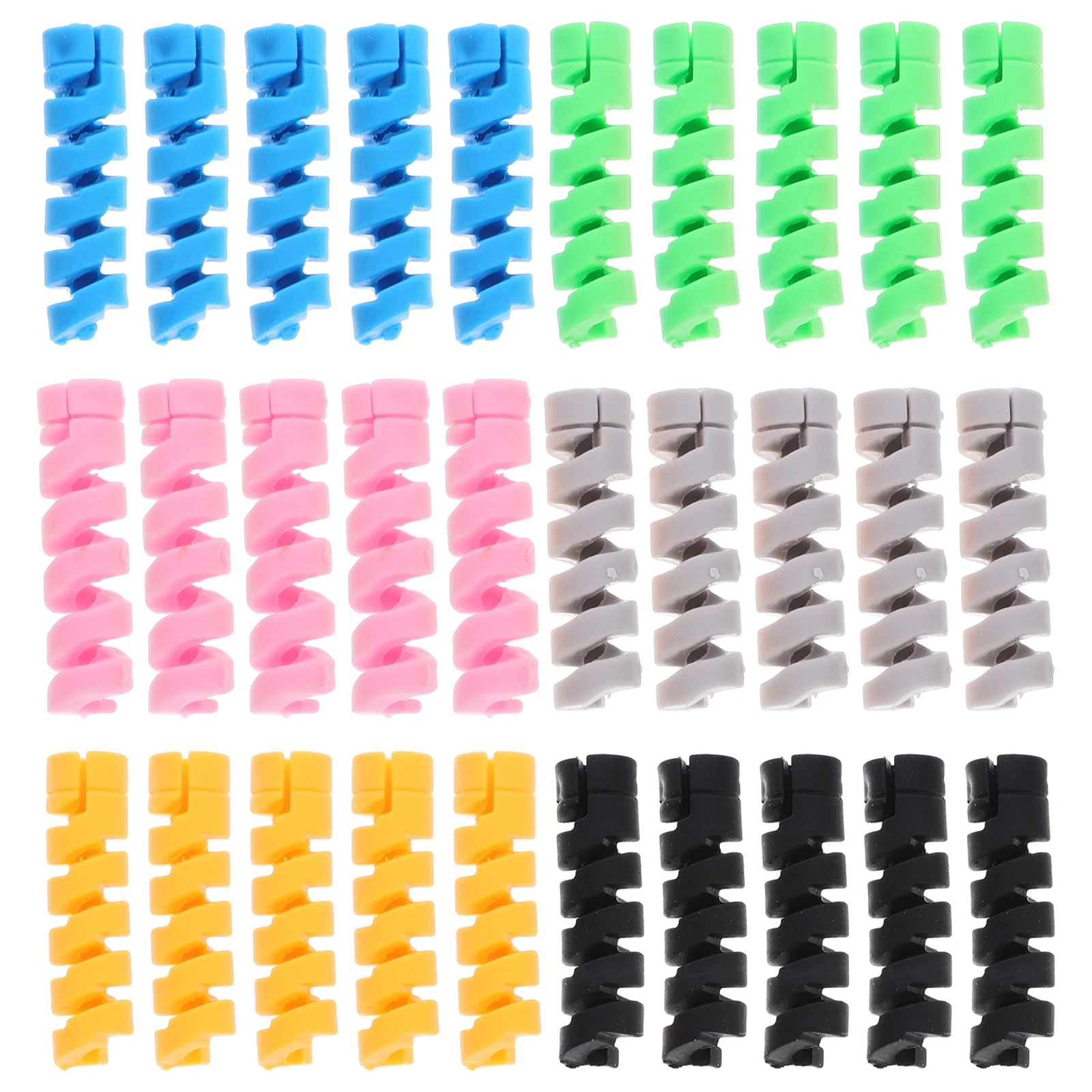 

30pcs Silicone Data Line Cable Protector Cord Protective Sleeve Flexible Durable Resistant To Bending Colorful