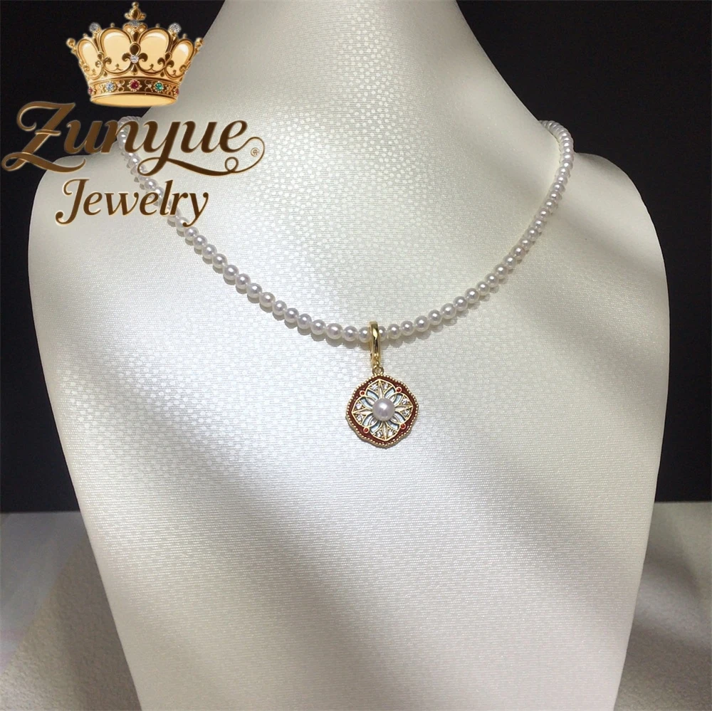 رائعة وعالية الجودة لؤلؤ المياه العذبة الطبيعية قلادة الأزياء والمجوهرات الأكثر مبيعا الحرف اليدوية رائعة أنيقة سحر Luxu #4