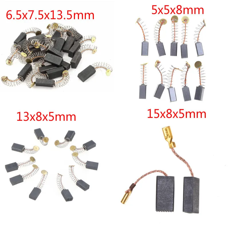 10Pcs Mini Koolborstels Onderdelen Boor Elektrische Grinder Vervanging Voor Elektrische Motoren Rotary Tool 4 Stijlen