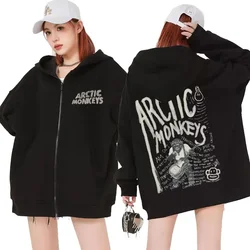 Rock Band Arctic Monkeys Zip Up Sweatshirts Album List Doodle Print Zipper Hoodies Men's Women Harajuku Oversized Jackets Hoodie