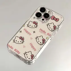 Simplicity Yk2 Hello Kittys Phone Case For iPhone 16 15 14 13 12 11 Mini Pro Max X XR XSMax 6S 6 7 8 Plus SE20 Transparent Cover