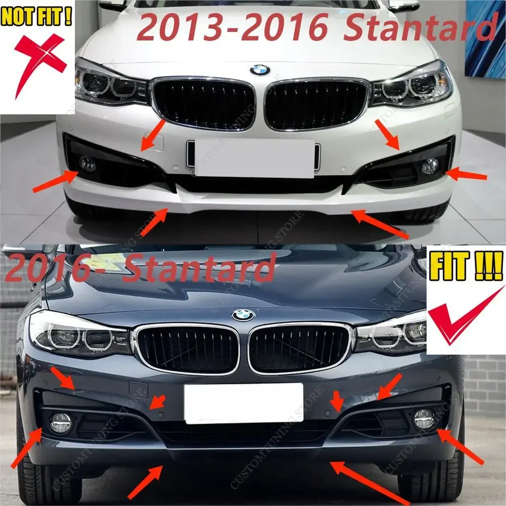 3Pcs Front Bumper Lip Spoiler Splitter Diffuser For Bmw F34 3 Series 320i 320d 325d 330d 340i 340d GT 2017-2020 Bodykits Tuning