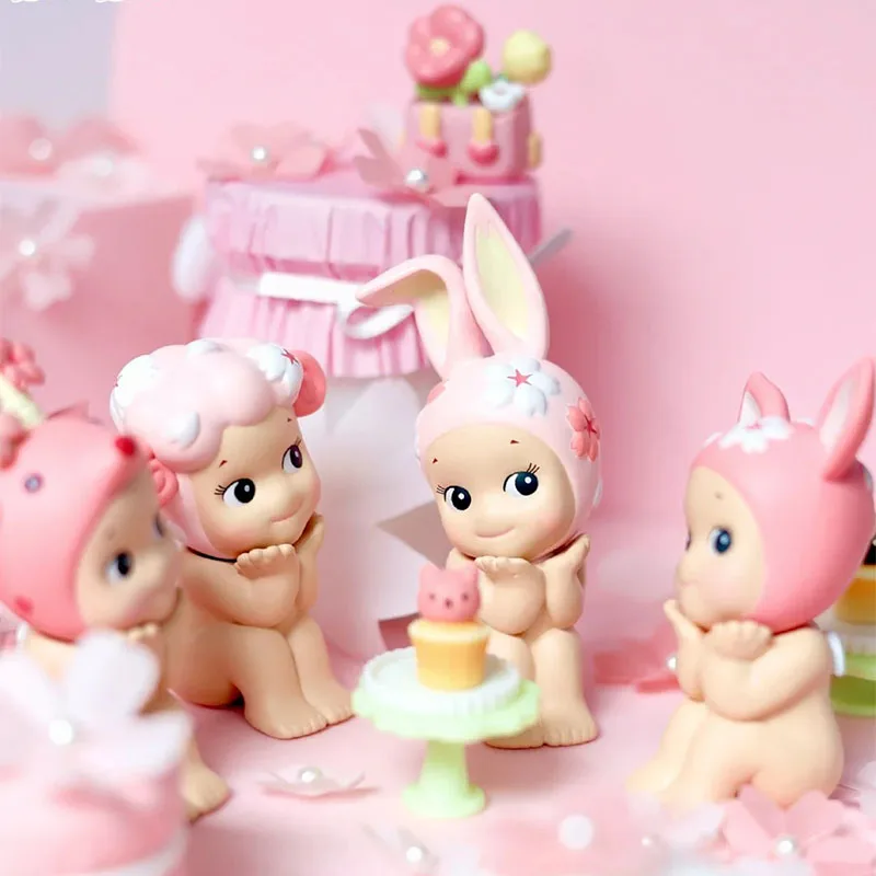 

Sonny Angel Cherry Blossom Series Blind Box Kawaii Mini Figures Desktop Room Decoration Cute Collectible Toy Kid Girl Gift