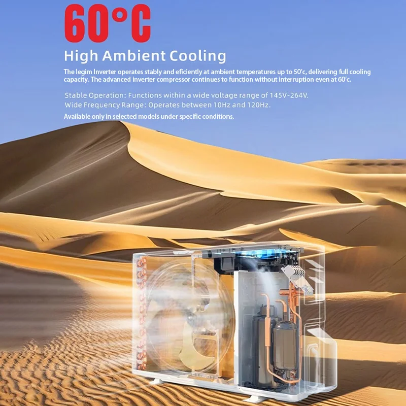 Energy Efficient Wall Mounted Split Air Conditioner Indoor Unit with Remote Control for Home