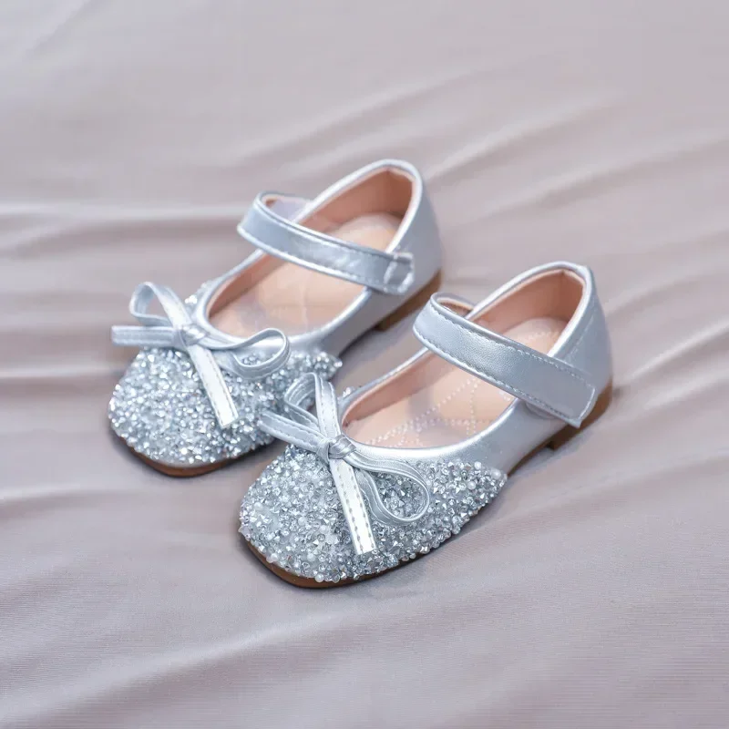 Mädchen Strass weiche Sohle Prinzessin Schuhe Schuhe Leder Wohnungen bling Kleid Schuhe Party Hochzeit Bühne Leistung Kinder