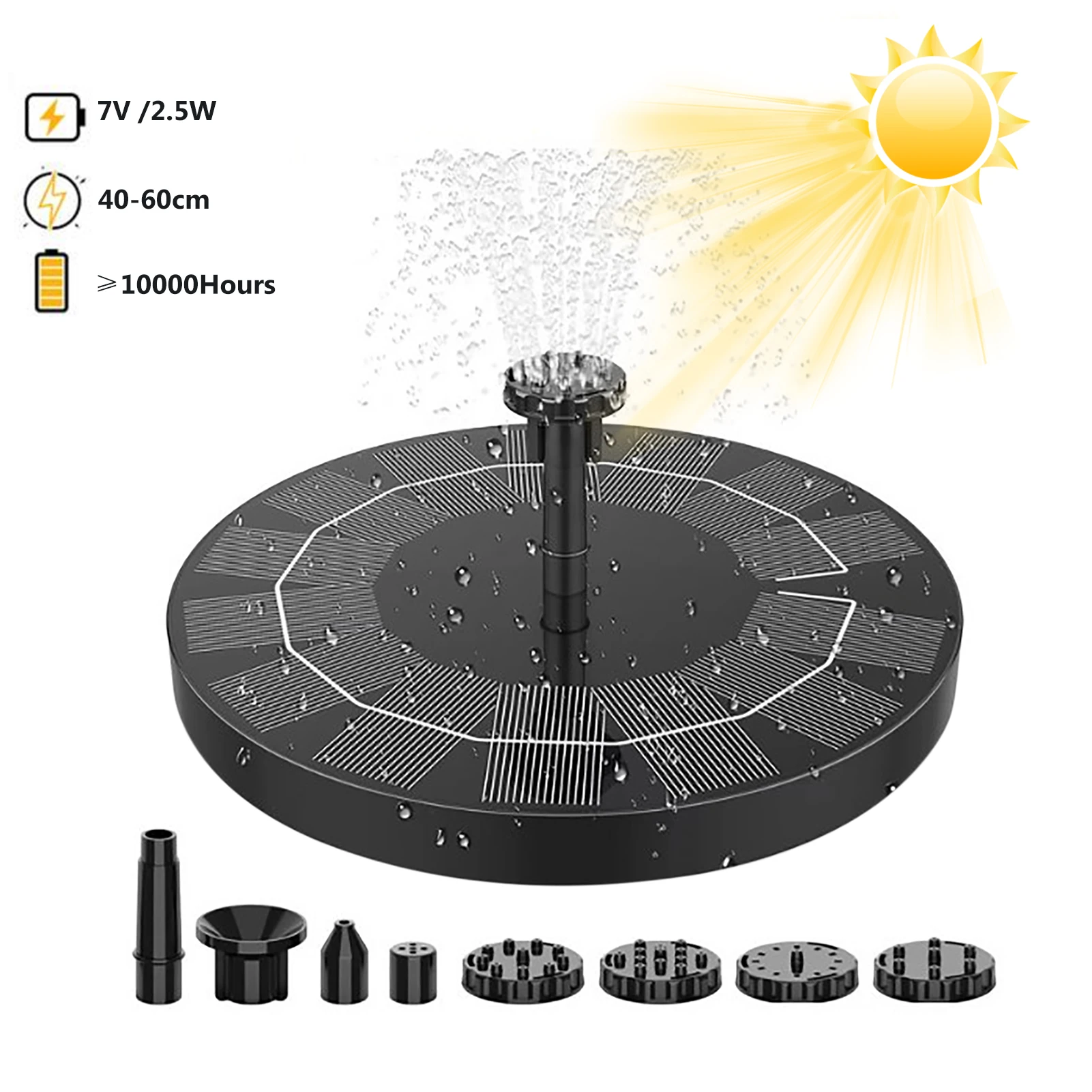 5V/3.5W 18cm Solar Fountain Innovative Outdoor Floating Fountain Battery Solar Fountain Floating Fountain Garden Water Fountain