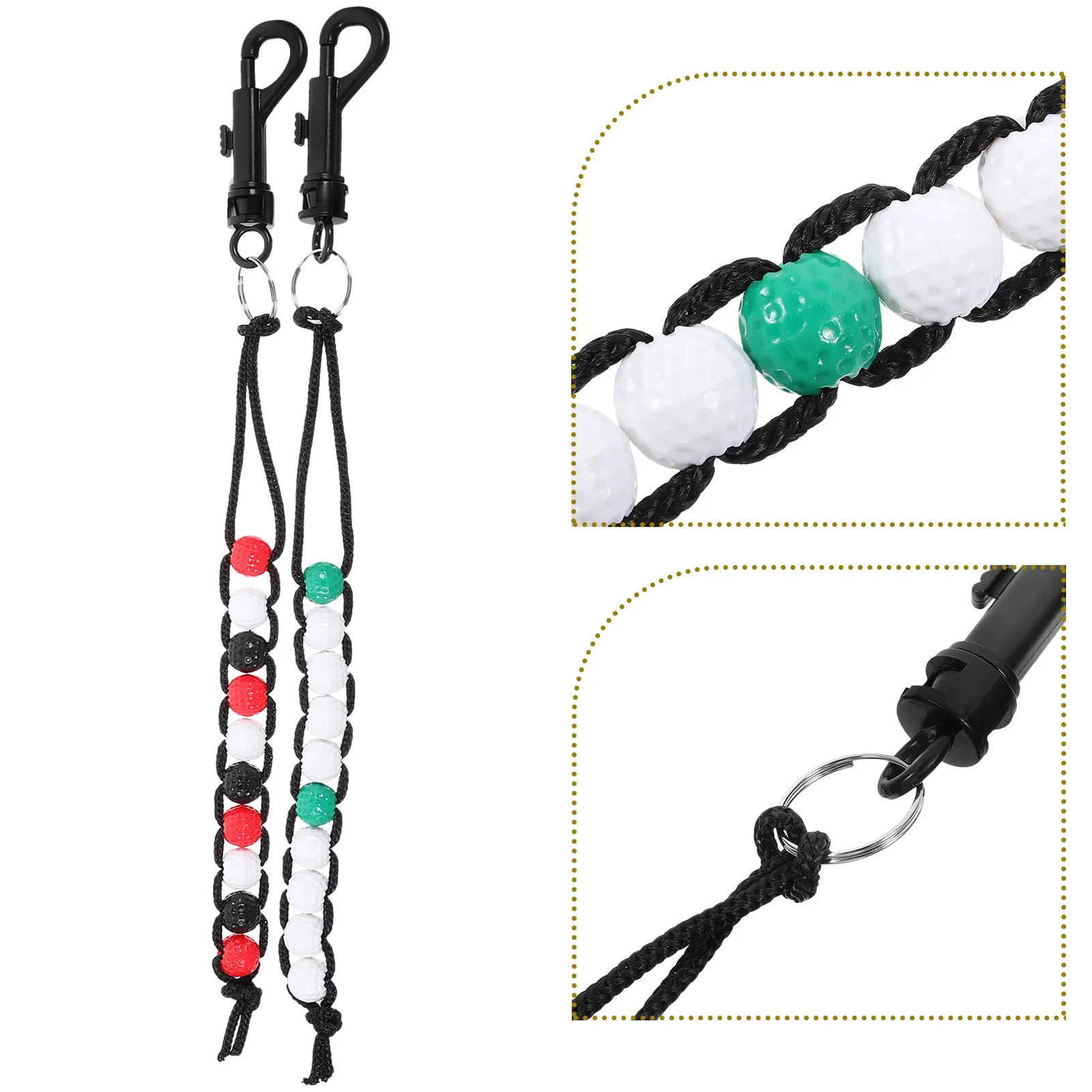 

2Pcs Golf Wrist Scoring Bead Counter WhiteBlack RedGreen Practical Gift For Golf Lovers Durable Golf Training Accessory