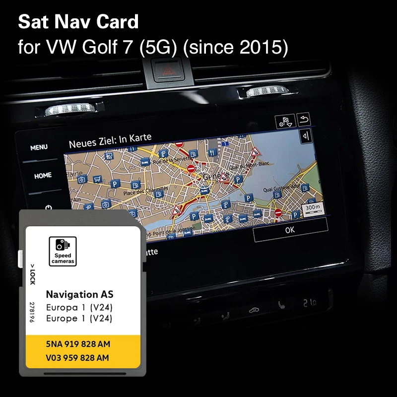 Carte SD GPS 32 Go AS V24 pour VW Golf 7 5GB à partir de 2015