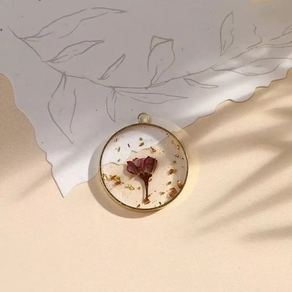 30mm plant flower dried flower copper ring eternal flower drop glue diy jewelry accessories pendant keychain resin