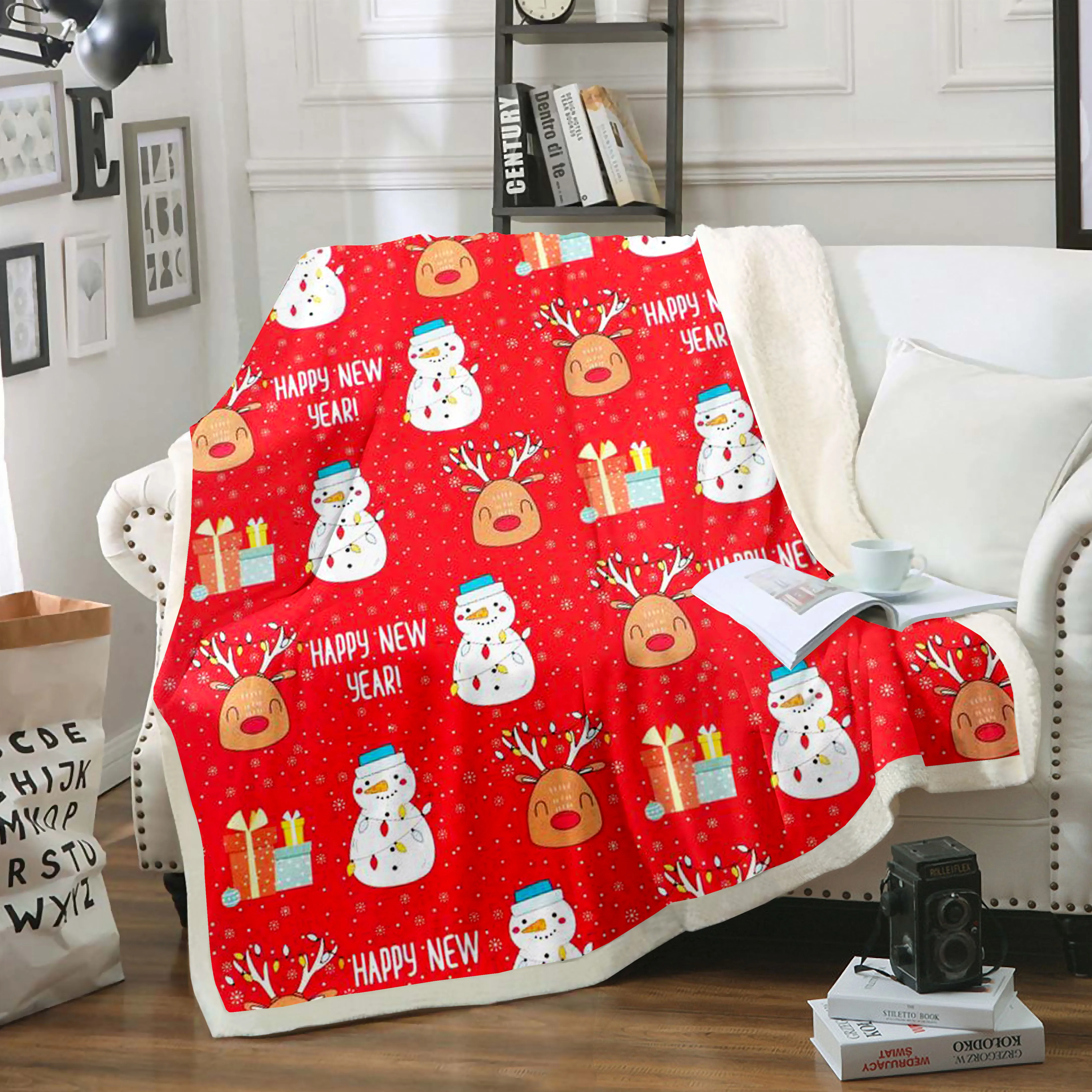 Christmas blanket winter blankets furry luxury microfiber fabric home travel suitable children adults throws