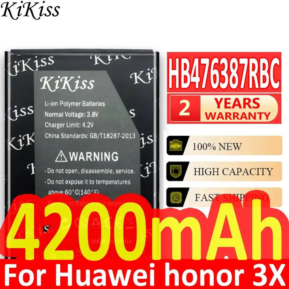 Bateria de Substituição Confiável para Celular Huawei Honor 3X G750 B199 G750-T00 G750-C00 4200mAh HB476387RBC