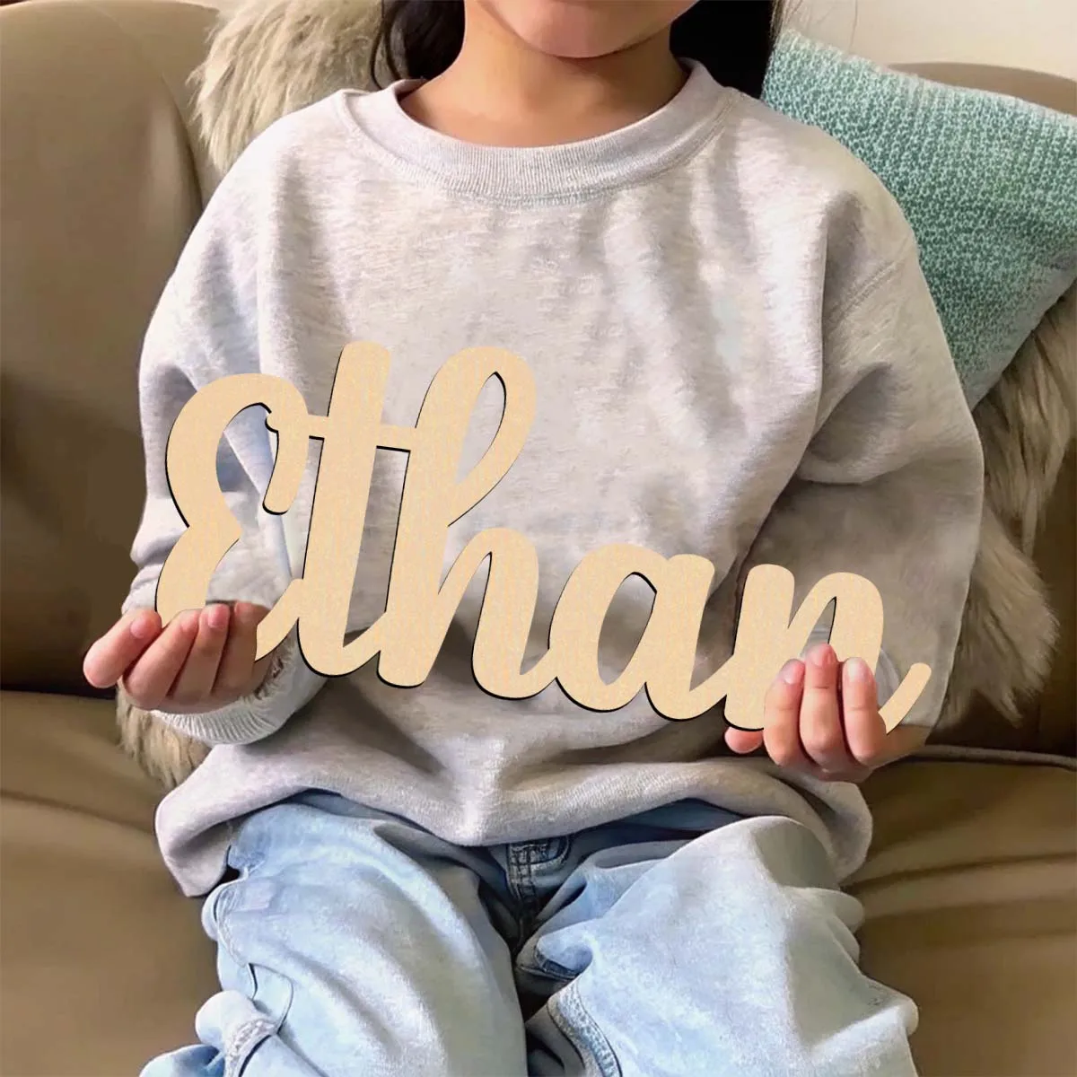 1 قطعة مضحك إيثان مثال مخصص رسالة لوحة خشبية ديكور خشبي لم تنته الخشب للرسم أو التألق