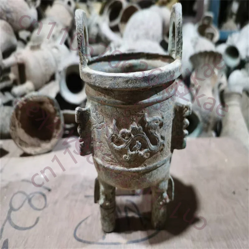 

Китайская старинная бронзовая курильница с двумя ручками, из коллекции FOLK.