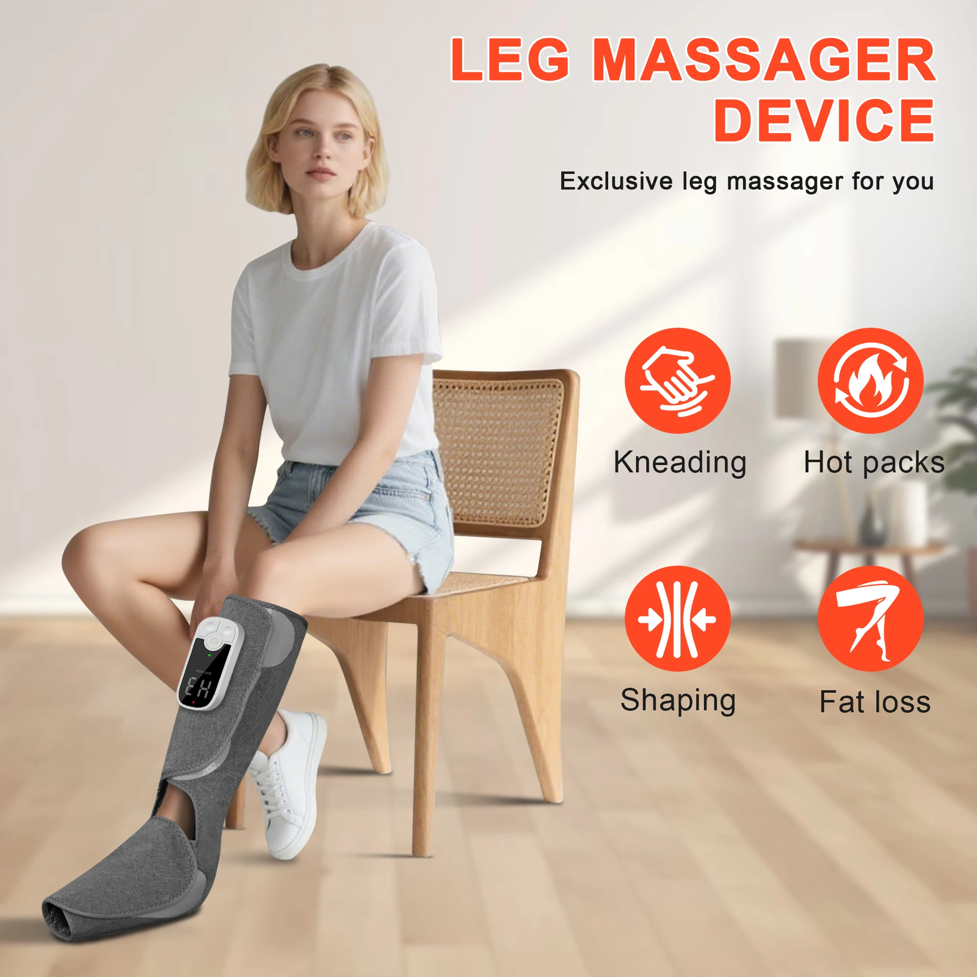 Wireless 360° Air Pressure Calf Massager Eletric 3 Mode Airbag Compresstion Leg Massage Foot Calf Muscle Relax Blood Circulation