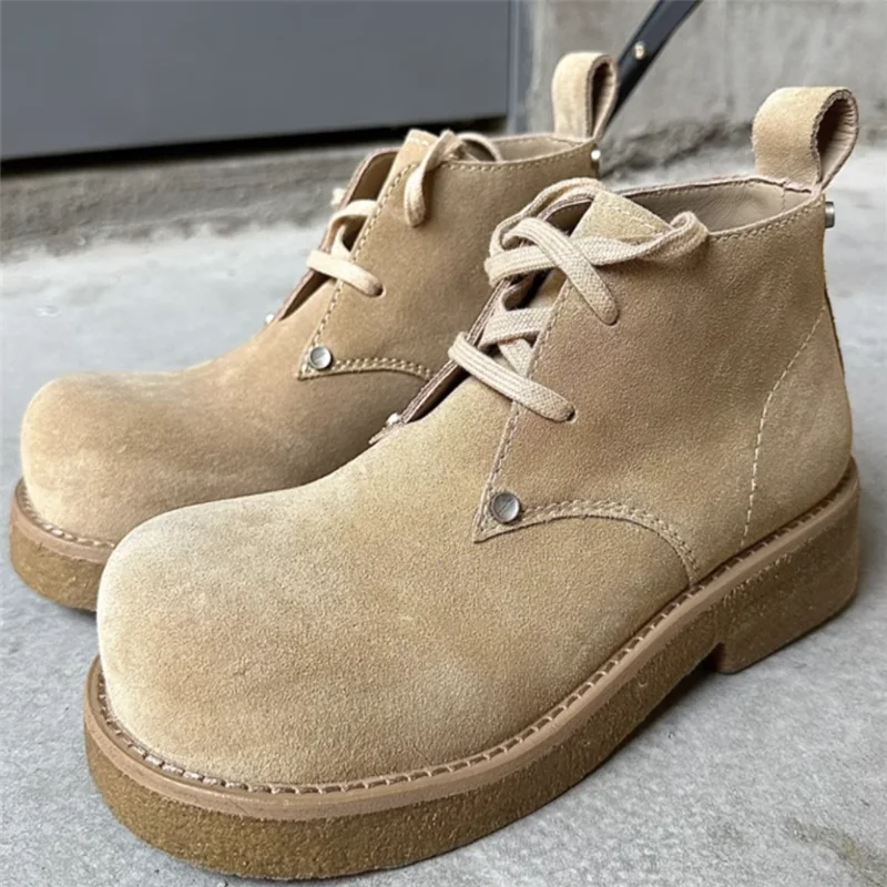 

Round Toe Man Ankle Boot Lace Up Men Derby Shoe Boot