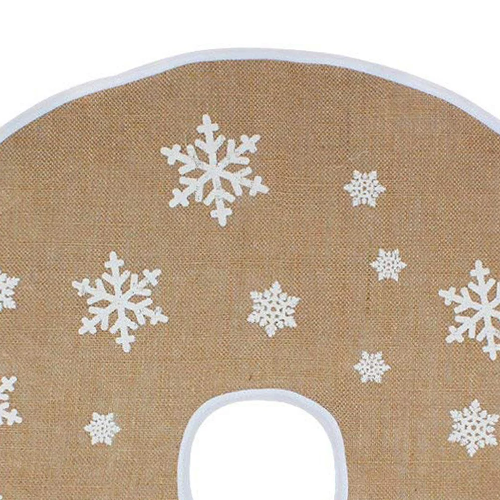 

120Cm Linen Tree Skirt Festive Christmas Base Mat Decor for Living Room Floor Xmas Tree Skirt Decoration Natural Look