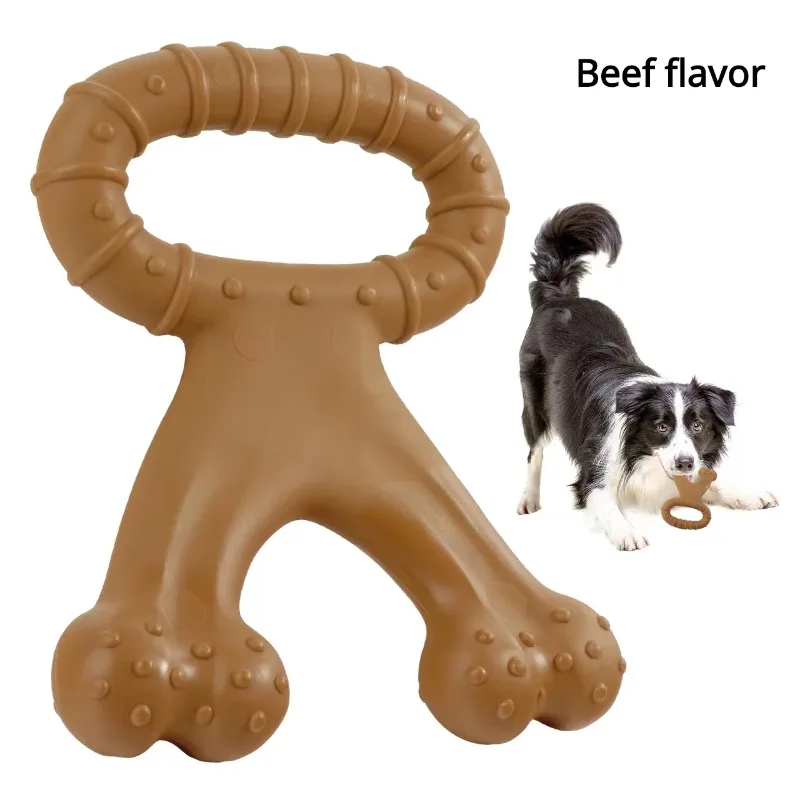 

Interactive Dog Toys Durable Supports Active Biting and Play,Beef Flavored Toys for Medium and Large aggressive chewers