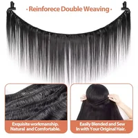 32 Inch Human Hair Bundles Brazilian Straight Raw Virgin 1 3 4 Bundle Double Weft Bundle For Black Women Ready To Wear 6