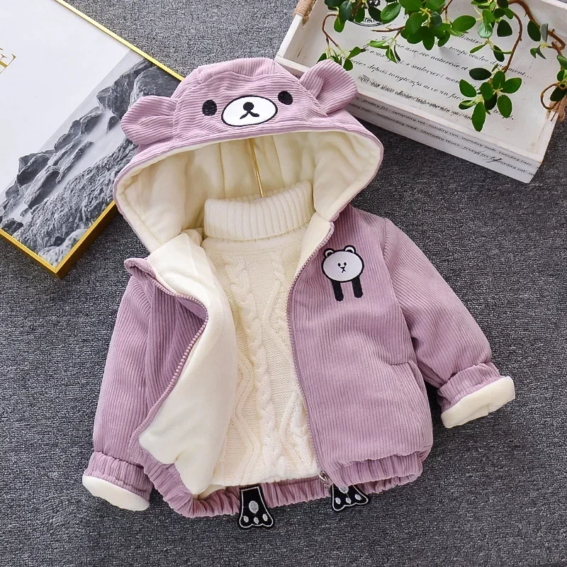 Children\'s Clothing Winter Thick Bear Coat Fleece Jacket Children Clothes Girl Unisex Baby Boy Clothes 0-4 Years Old Jacket Kids