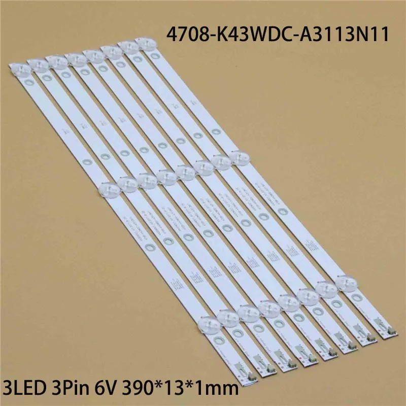 

Kits LED TV Array Bars 4708-K43WDC-A3113N11 Backlight Strips K430WDC1_A3 Kits Bands SVK430AK1_WICOP_3LED_REV03471R1P53 Planks