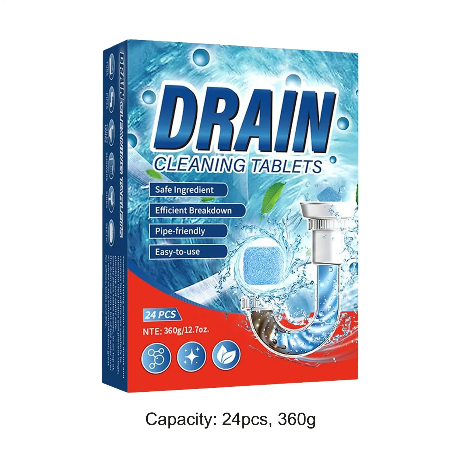 Drain Clog Remover Powerful Cleaning Declogger Sink and Drain Cleaner Pipe Tablets for Bathtub Toilet Bathroom Laundry Basement view 6