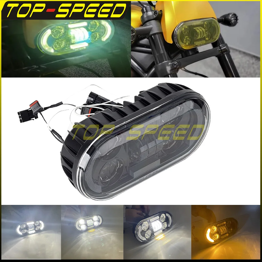 12V LED Headlamp High/Low Beam DRL For Harley Sportster S RH1250S 2021-2023 E9 E-Mark Waterproof Head Lamps Headlamps Assembly