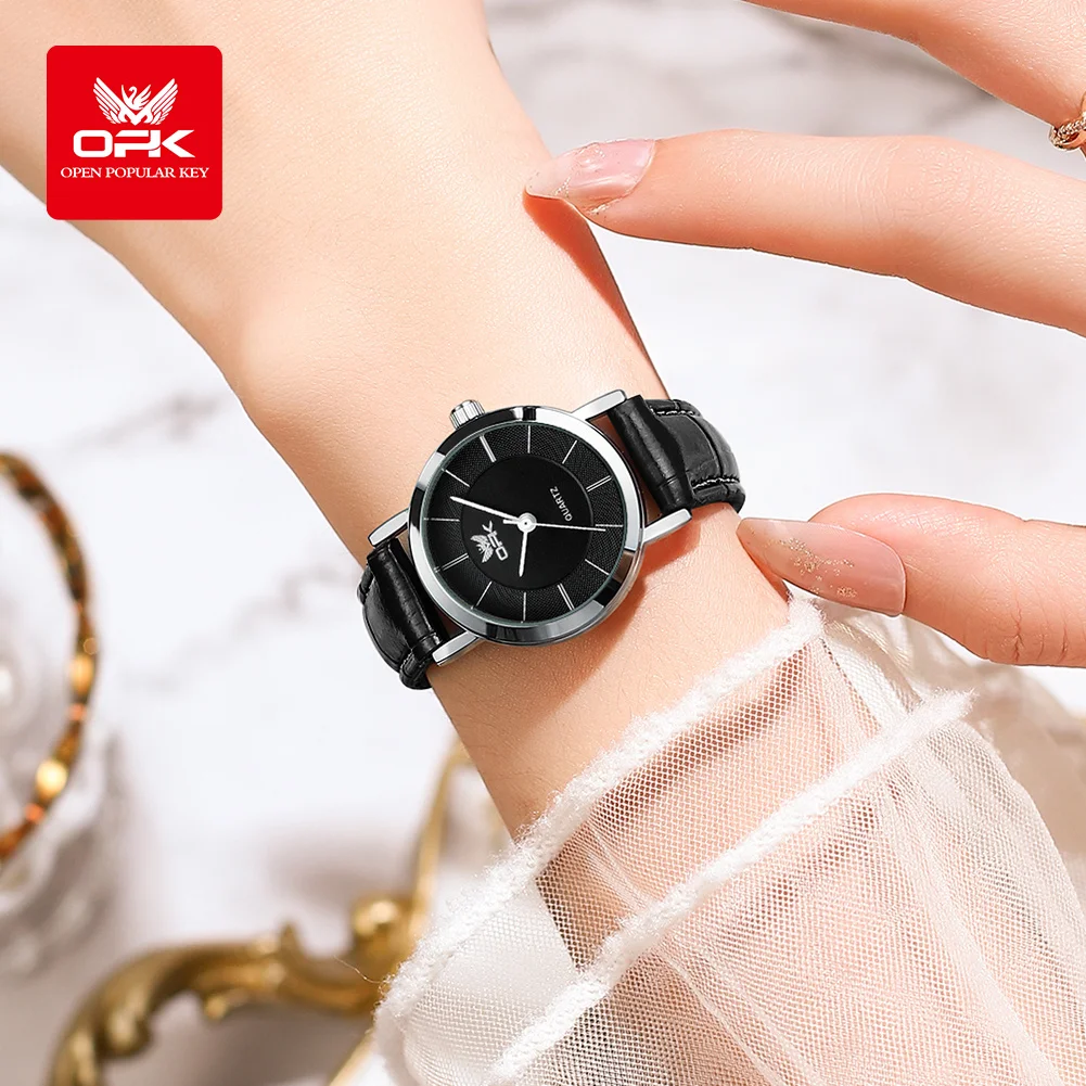 Orologio da cintura in acciaio da donna di marca OPK semplice e alla moda al quarzo impermeabile 6019