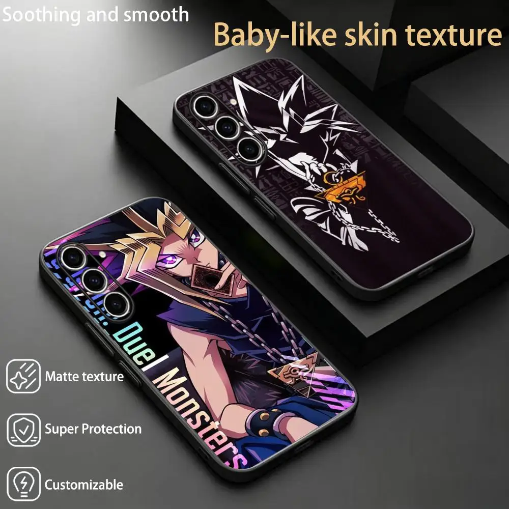 Fashion ins Classic Yugioh pattern  Phone Case For Samsung Galaxy S26 S25 S24 S23 S22 S21 Plus Ultra Fold A Soft Black