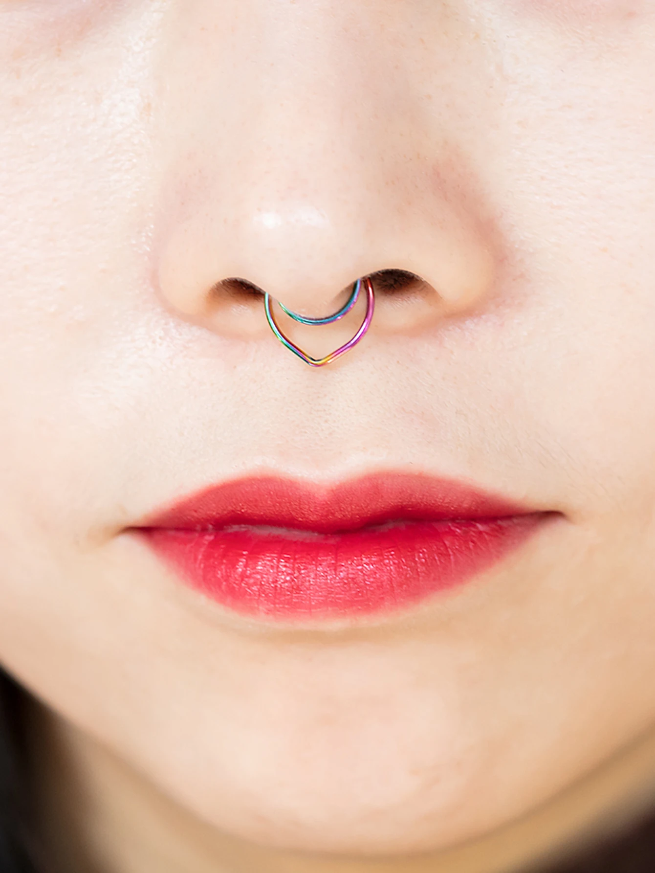 1pc Fashion Punk Fake Nose Septum Rings Hoop Stainless Steel Faux Nose No Piercing Clip Septum Nose Rings Fake Piercing Jewelry