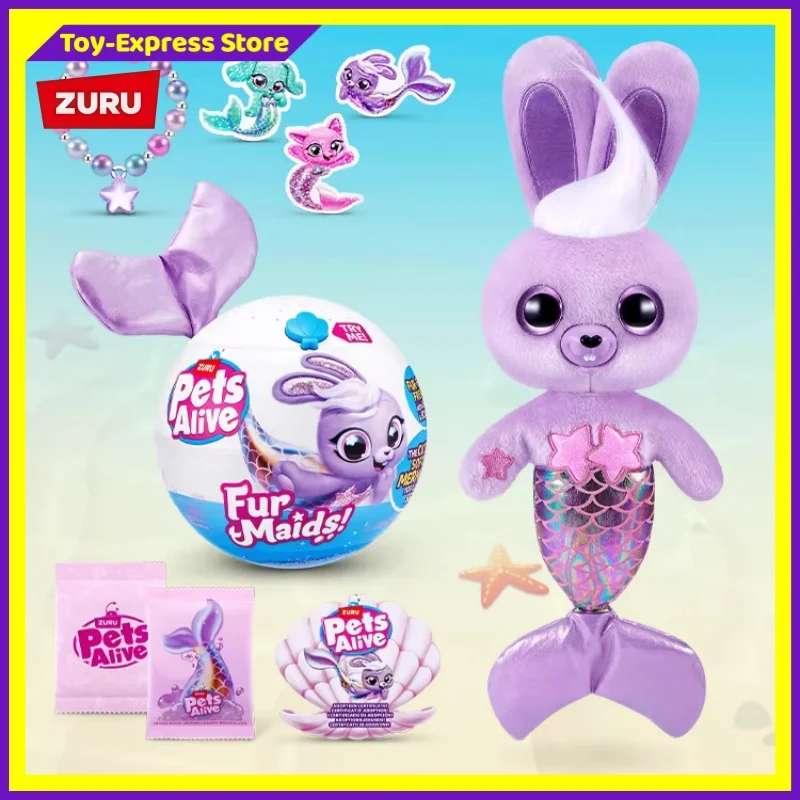 

Игрушки-сюрпризы ZURU Pets Alive Furmaids: Коробки-сюрпризы с русалками, милые коллекционные фигурки для детей, подарок на день рождения