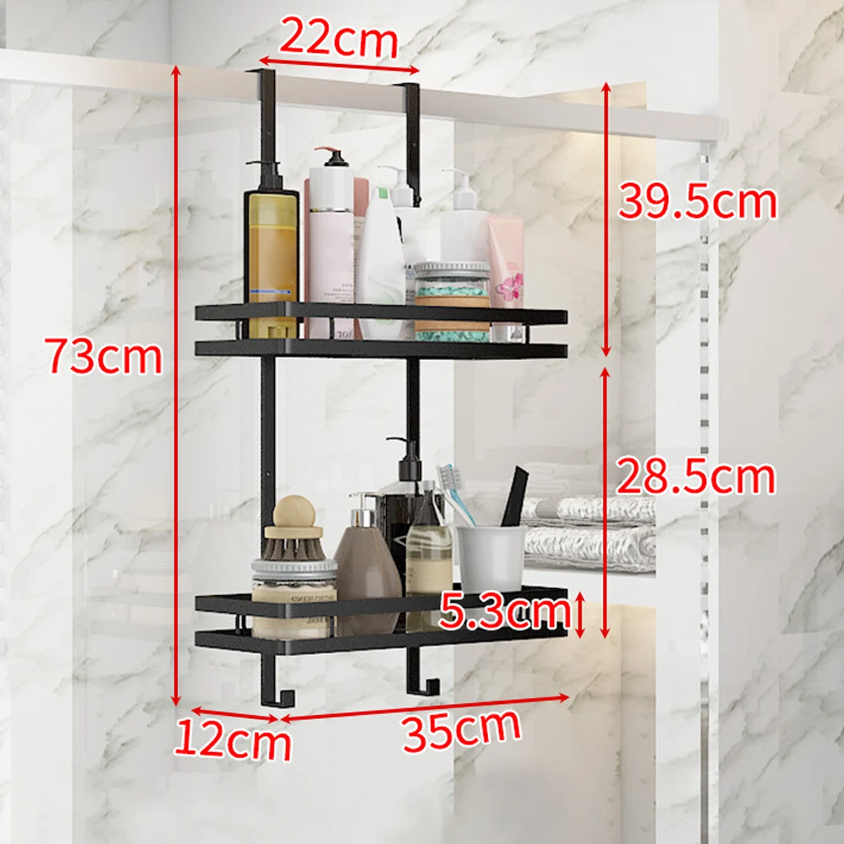 Stainless Steel Shower Caddy Hanging Bath Shelves Bathroom Organizer Nail-free Shampoo Storage Shelf Rack Bathroom Basket Holder