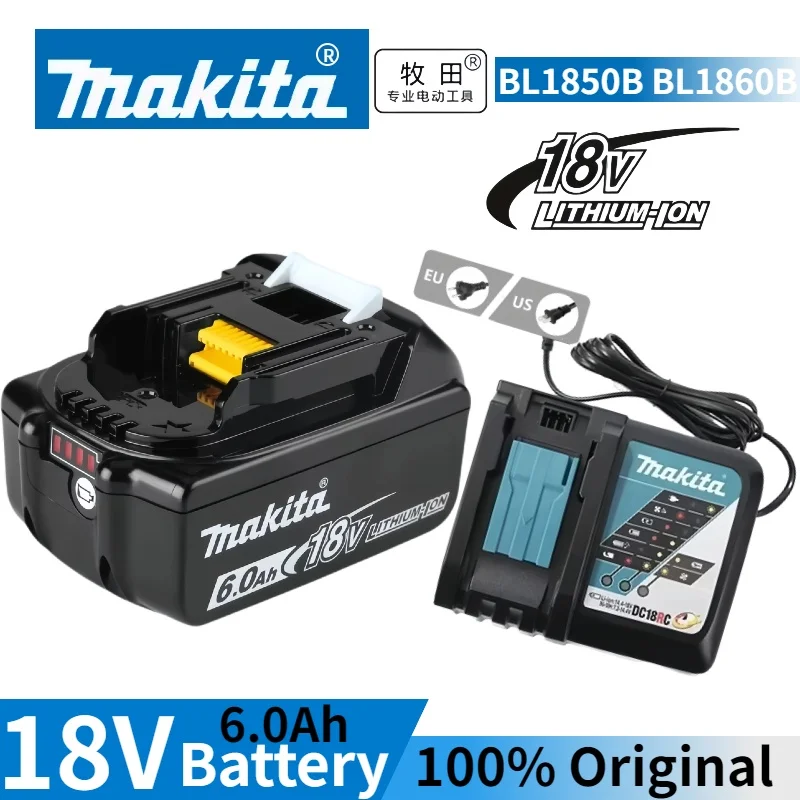 

Genuine 18V Makita battery can replace BL1815N BL1830B BL1840B BL1850 BL1860B battery pack with fast charger for makita 18V tool